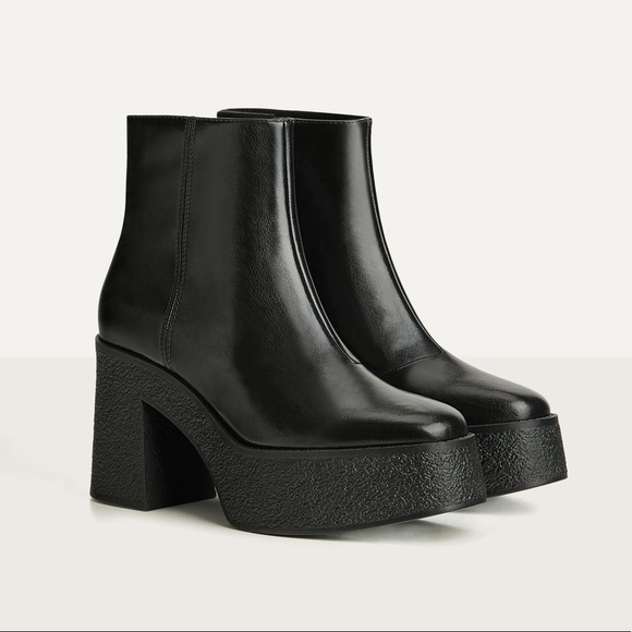 Bershka Shoes - Bershka NEW Black Platform Ankle Boots 7.5 Booties